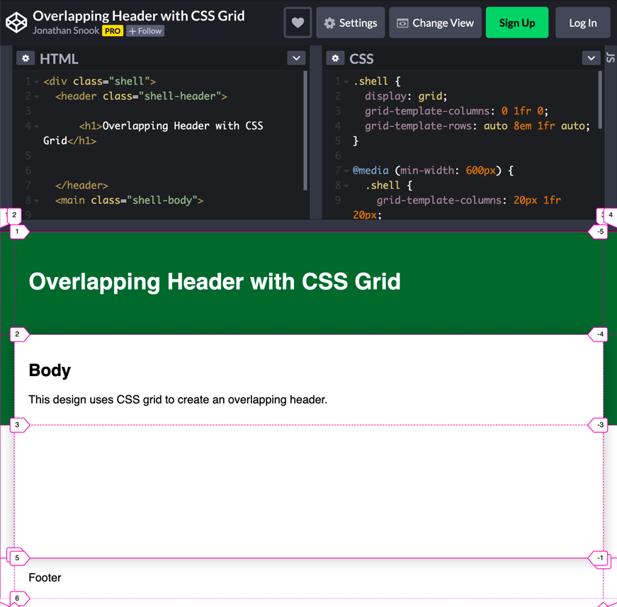 The design with Firefox’s grid lines on