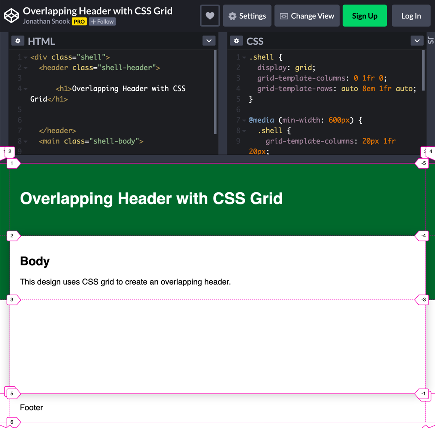 Overlapping Header With Css Grid Snook Ca