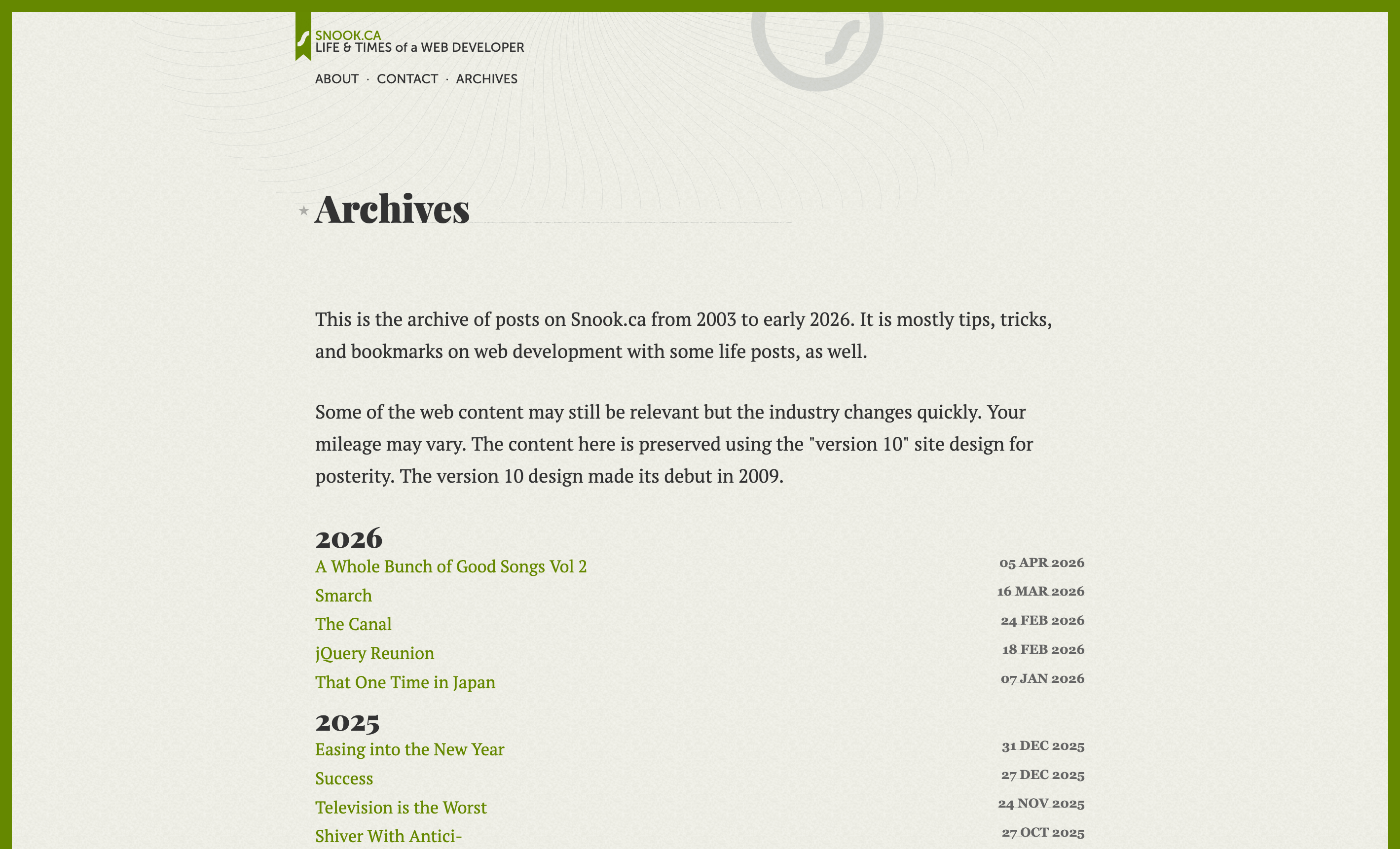 Version 10: Archives